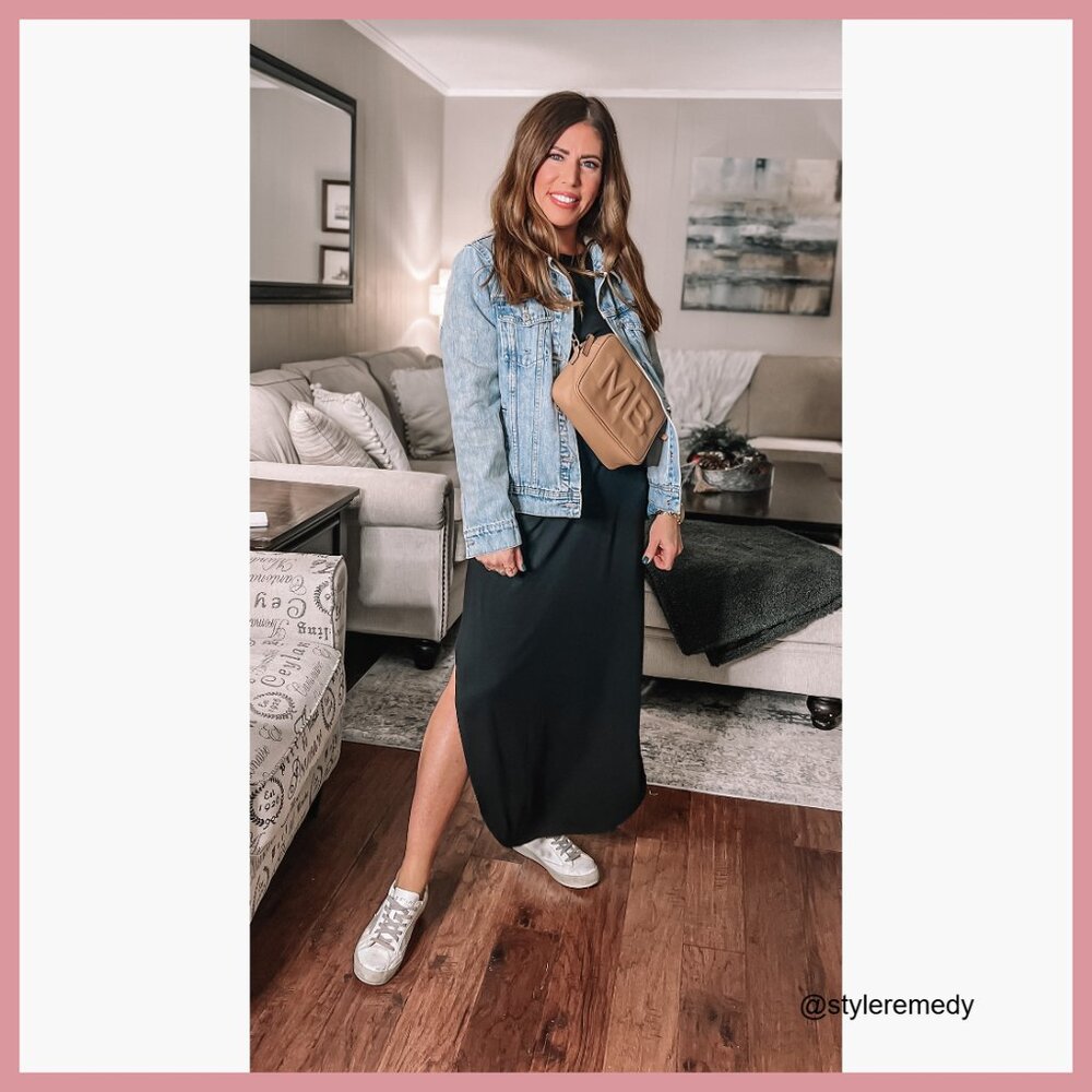 Rayon Polyester Elastane Maxi Dress Split Hem Cas… - image 7